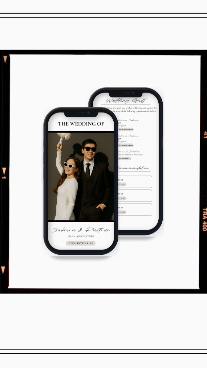 White Film invitation template